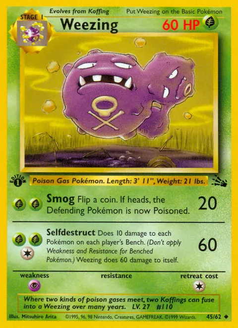 Weezing, a Pokémon card