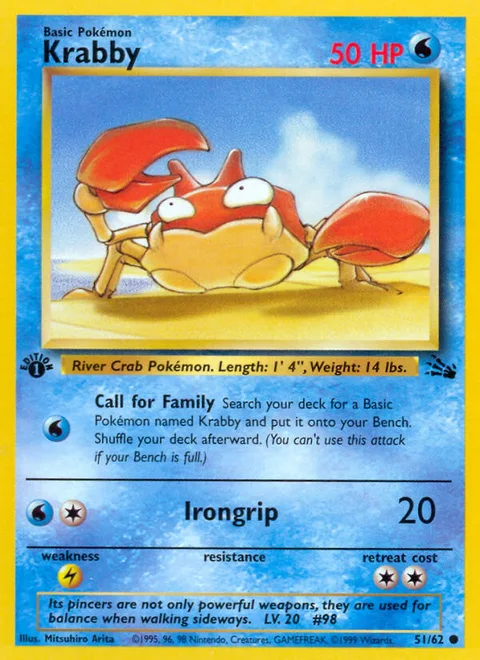 Krabby, a Pokémon card