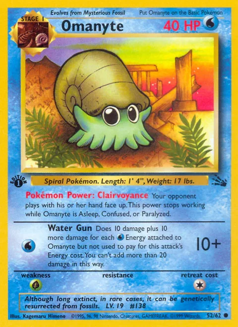 Omanyte, a Pokémon card