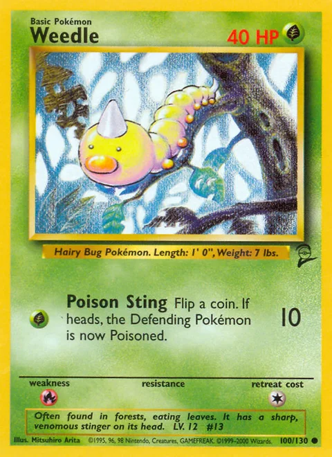 Weedle, a Pokémon card