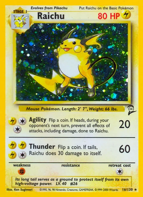 Raichu, a Pokémon card