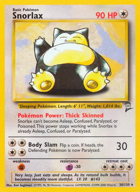 Snorlax, a Pokémon card