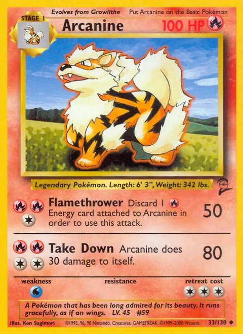 Arcanine, a Pokémon card