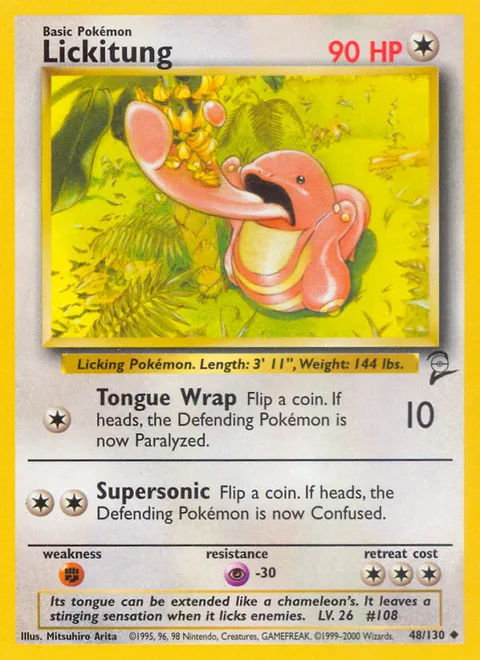 Lickitung, a Pokémon card