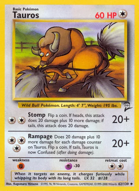 Tauros, a Pokémon card