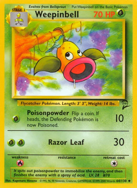 Weepinbell, a Pokémon card