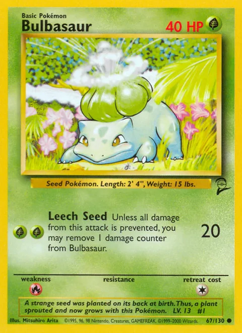 Bulbasaur, a Pokémon card