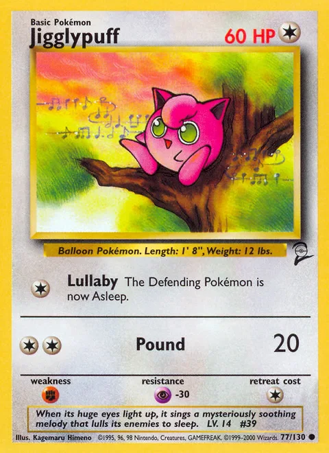 Jigglypuff, a Pokémon card