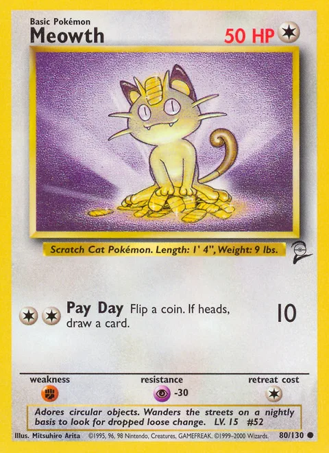 Meowth, a Pokémon card