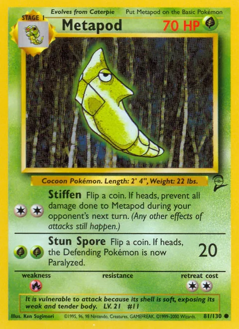 Metapod, a Pokémon card