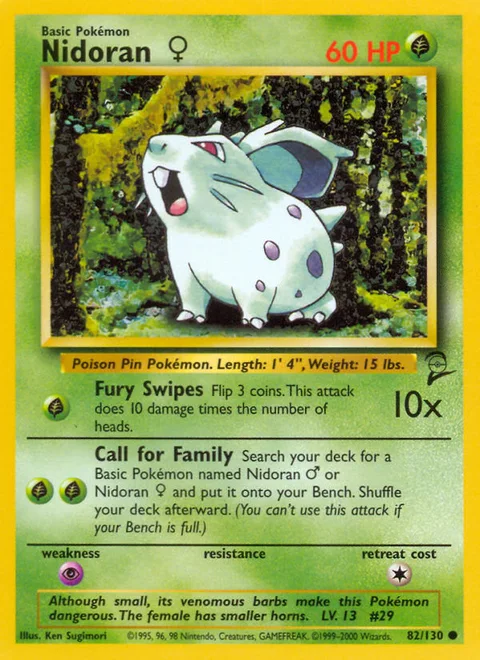 Nidoran ♀, a Pokémon card