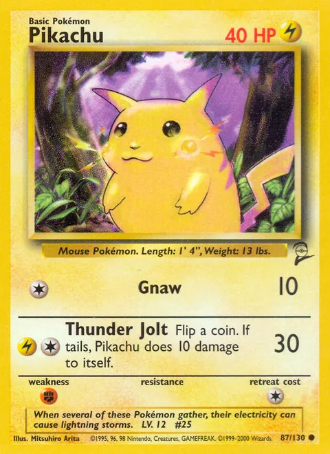 Pikachu, a Pokémon card