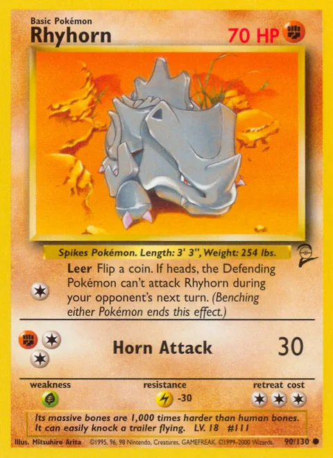 Rhyhorn, a Pokémon card