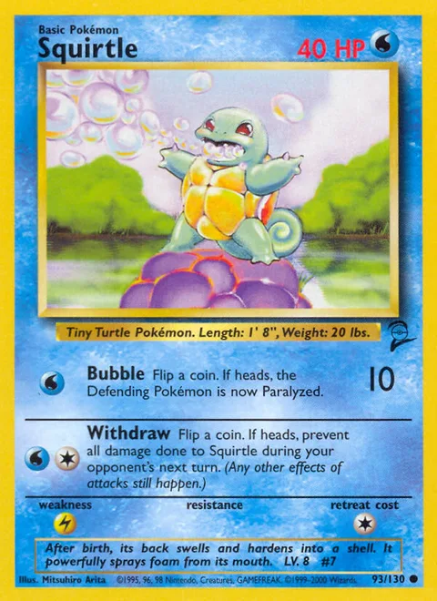 Squirtle, a Pokémon card