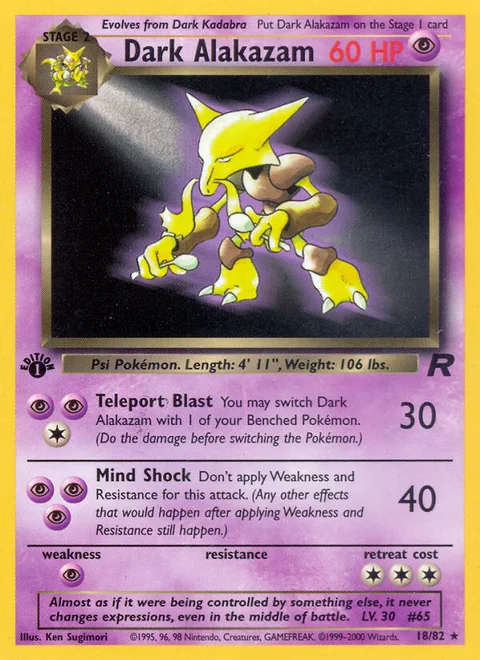 Dark Alakazam, a Pokémon card