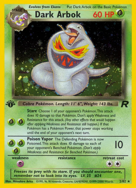 Dark Arbok, a Pokémon card