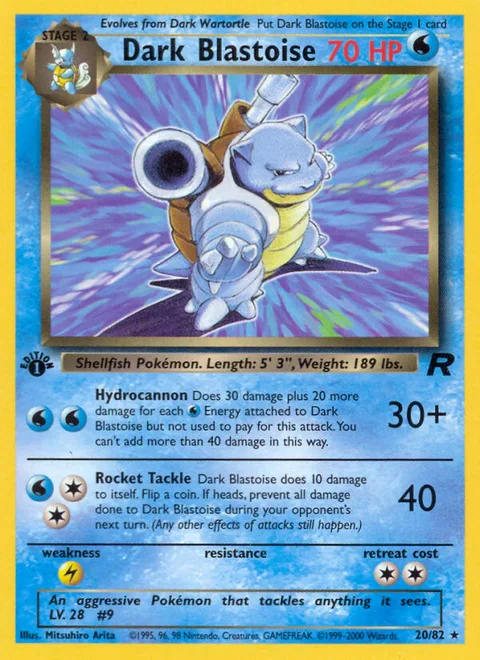 Dark Blastoise, a Pokémon card