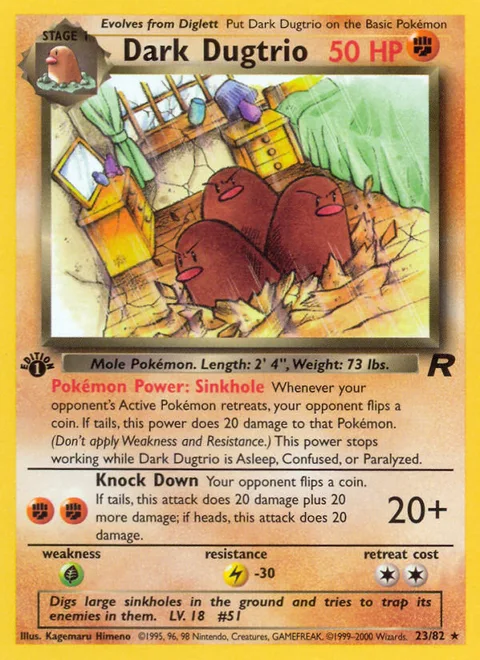Dark Dugtrio, a Pokémon card