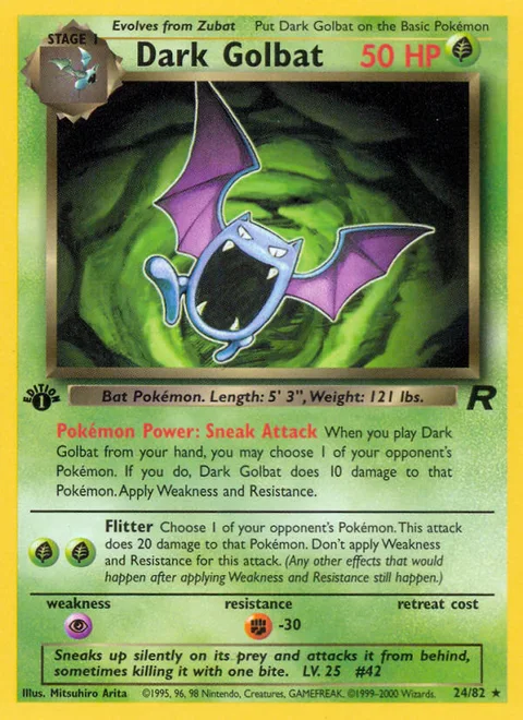 Dark Golbat, a Pokémon card