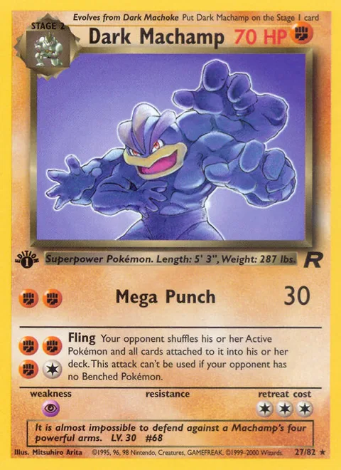 Dark Machamp, a Pokémon card