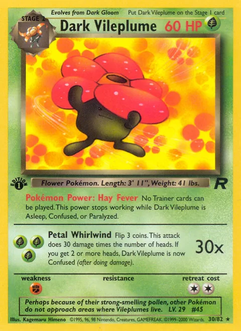 Dark Vileplume, a Pokémon card