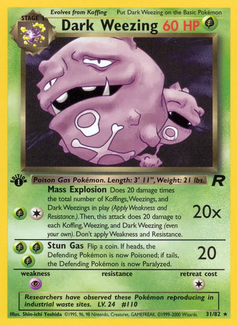 Dark Weezing, a Pokémon card