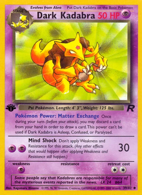 Dark Kadabra, a Pokémon card