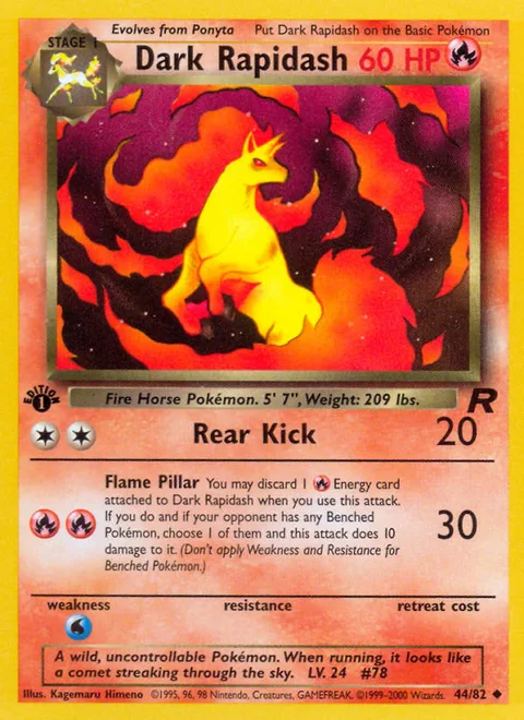 Dark Rapidash, a Pokémon card