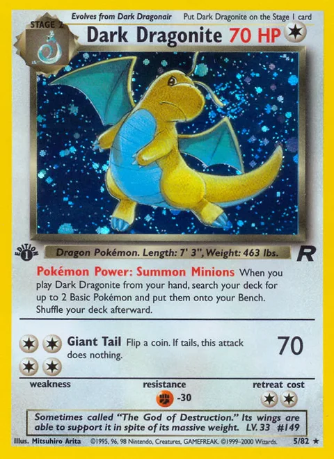 Dark Dragonite, a Pokémon card