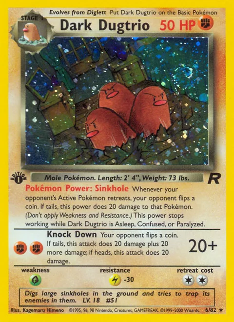 Dark Dugtrio, a Pokémon card