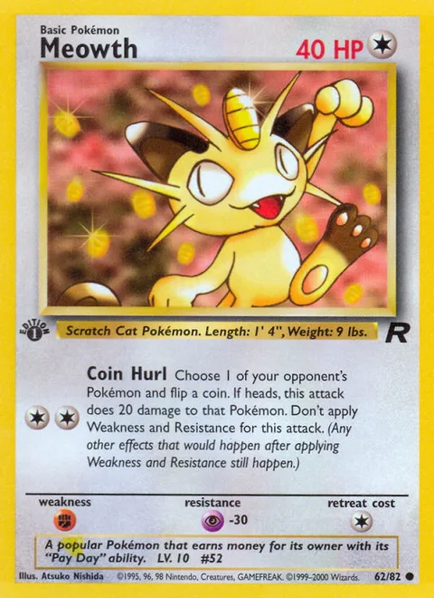 Meowth, a Pokémon card