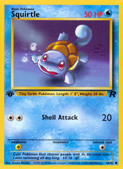 Squirtle, a Pokémon card