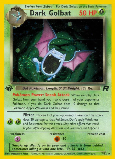 Dark Golbat, a Pokémon card
