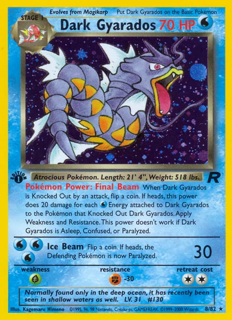 Dark Gyarados, a Pokémon card