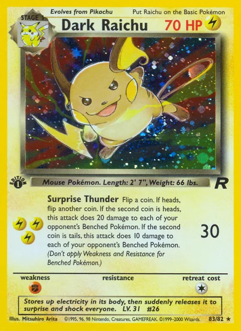 Dark Raichu, a Pokémon card