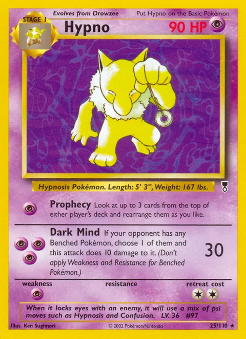 Hypno, a Pokémon card
