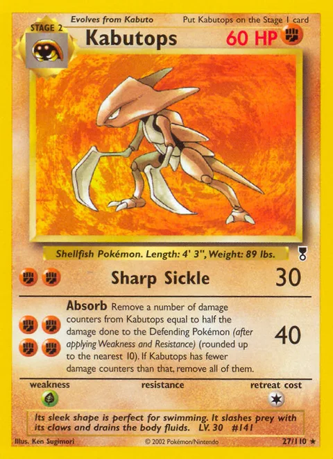 Kabutops, a Pokémon card