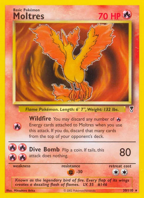 Moltres, a Pokémon card