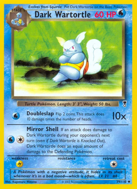 Dark Wartortle, a Pokémon card