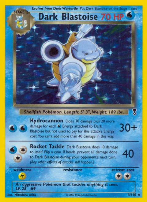 Dark Blastoise, a Pokémon card