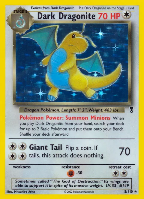 Dark Dragonite, a Pokémon card
