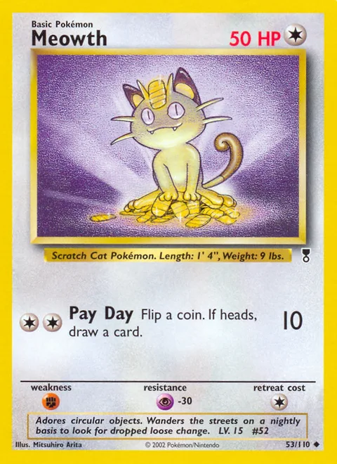 Meowth, a Pokémon card