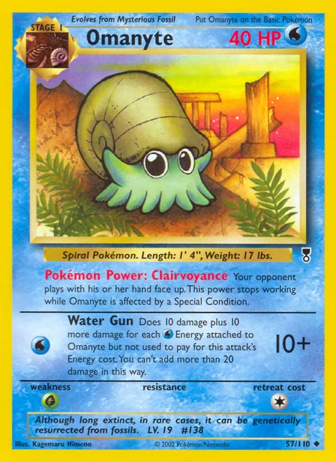 Omanyte, a Pokémon card