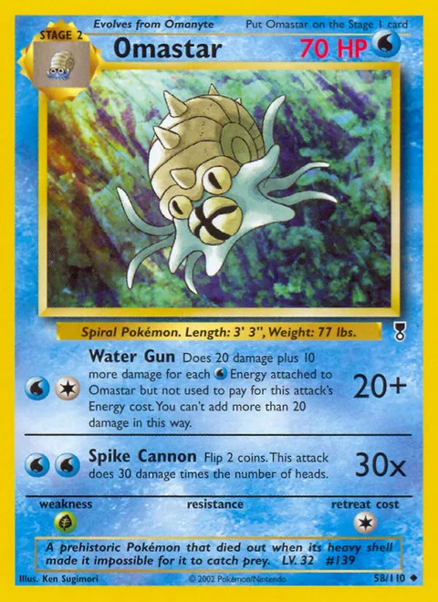 Omastar, a Pokémon card
