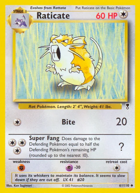 Raticate, a Pokémon card