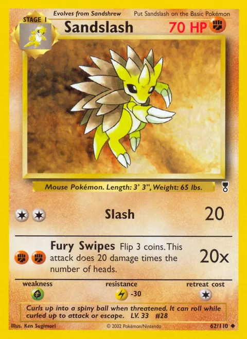 Sandslash, a Pokémon card