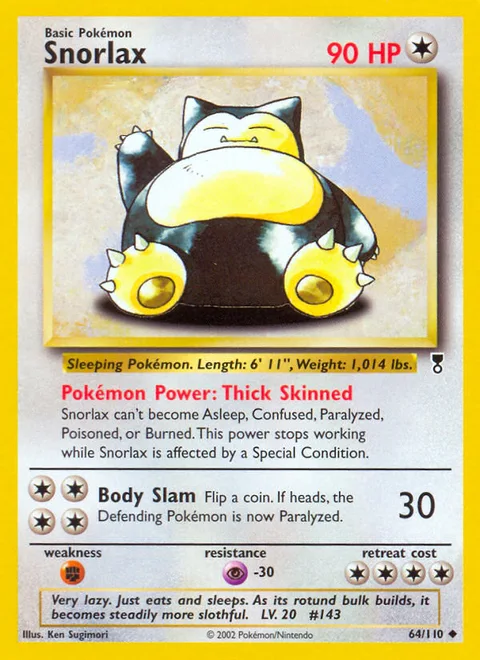 Snorlax, a Pokémon card