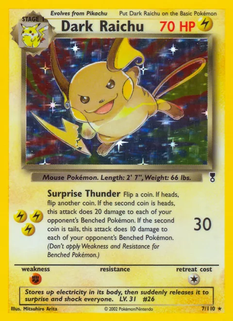 Dark Raichu, a Pokémon card