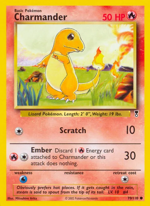 Charmander, a Pokémon card