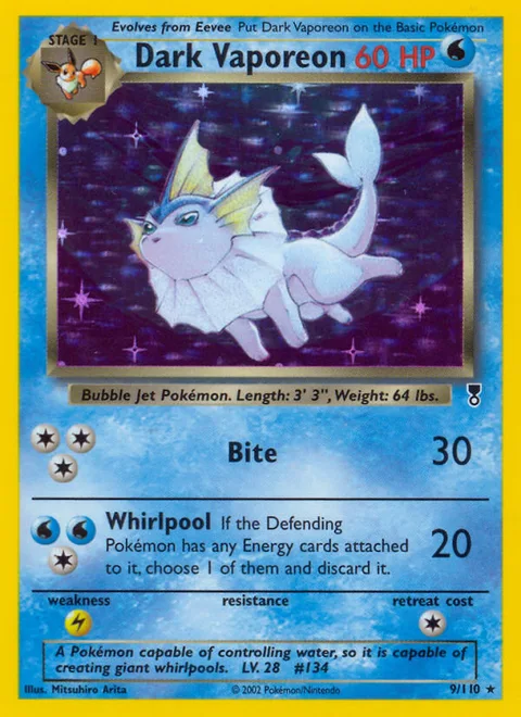 Dark Vaporeon, a Pokémon card